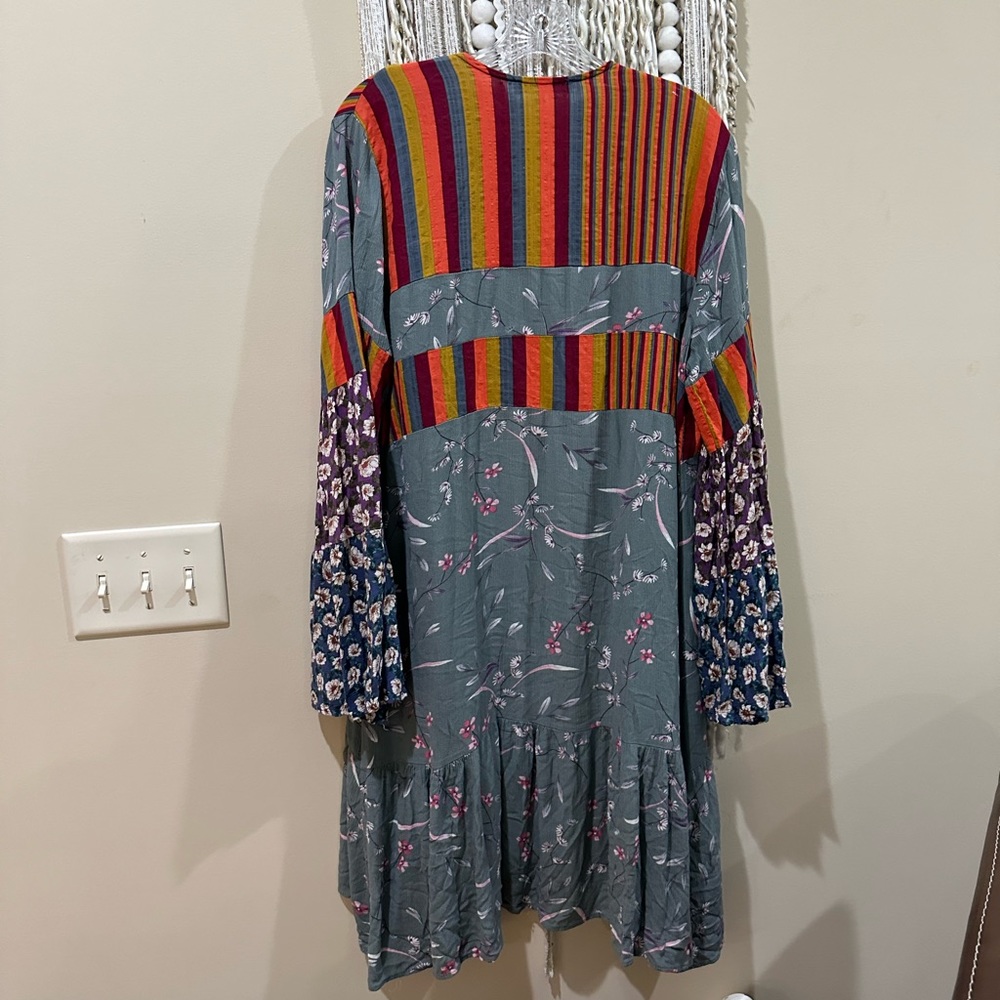 Ces Femme Multicolor Striped and Floral Blouse